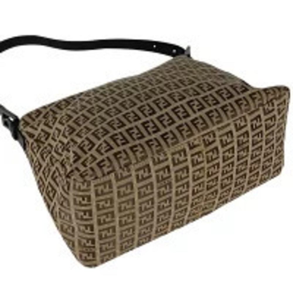 Fendi Hobo Canvas Bucket Zucchino Mamma Brown Bag
